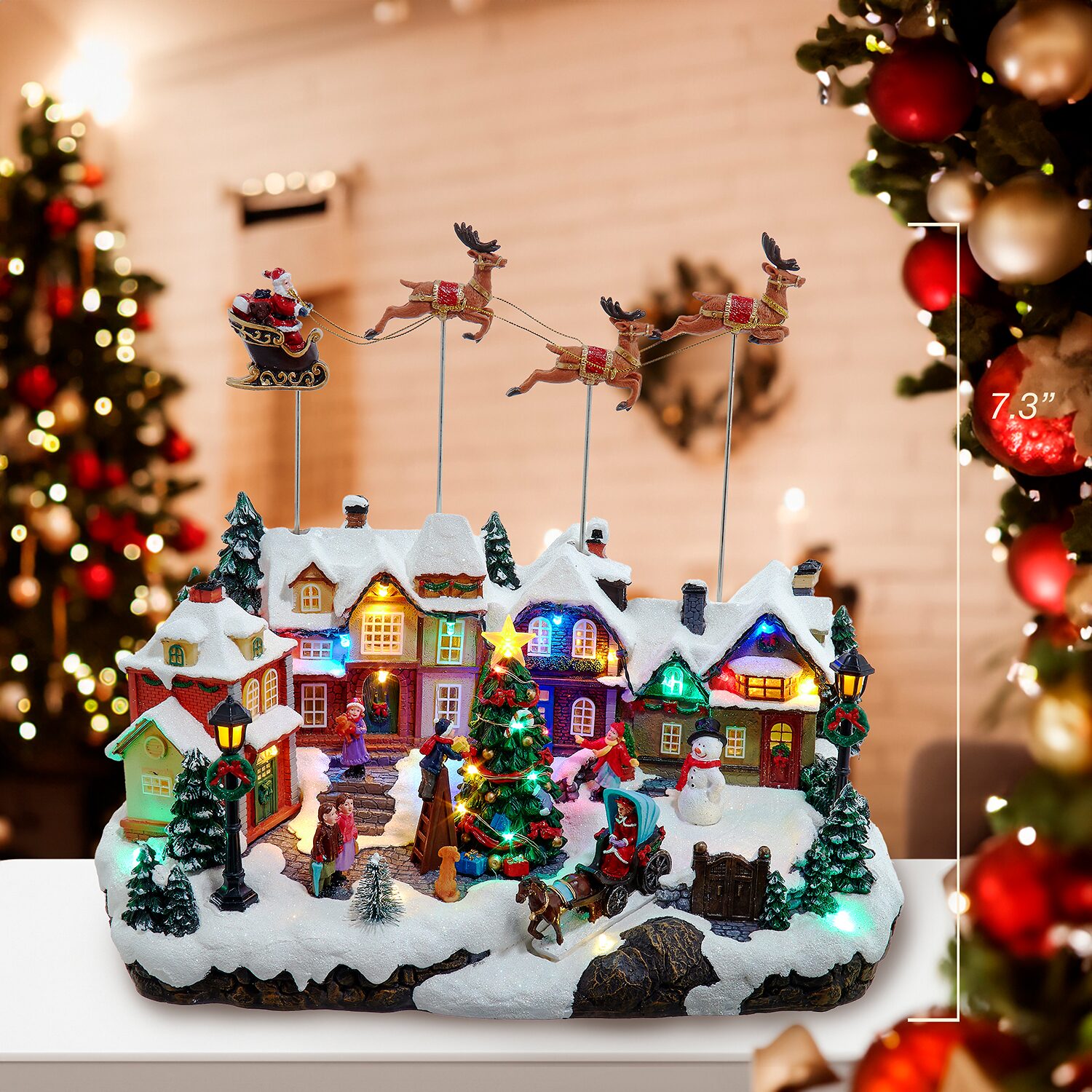 Kurt Adler 11.1" Led Musical Santa Carousel Motion Lighted Christmas Tabletop Decor