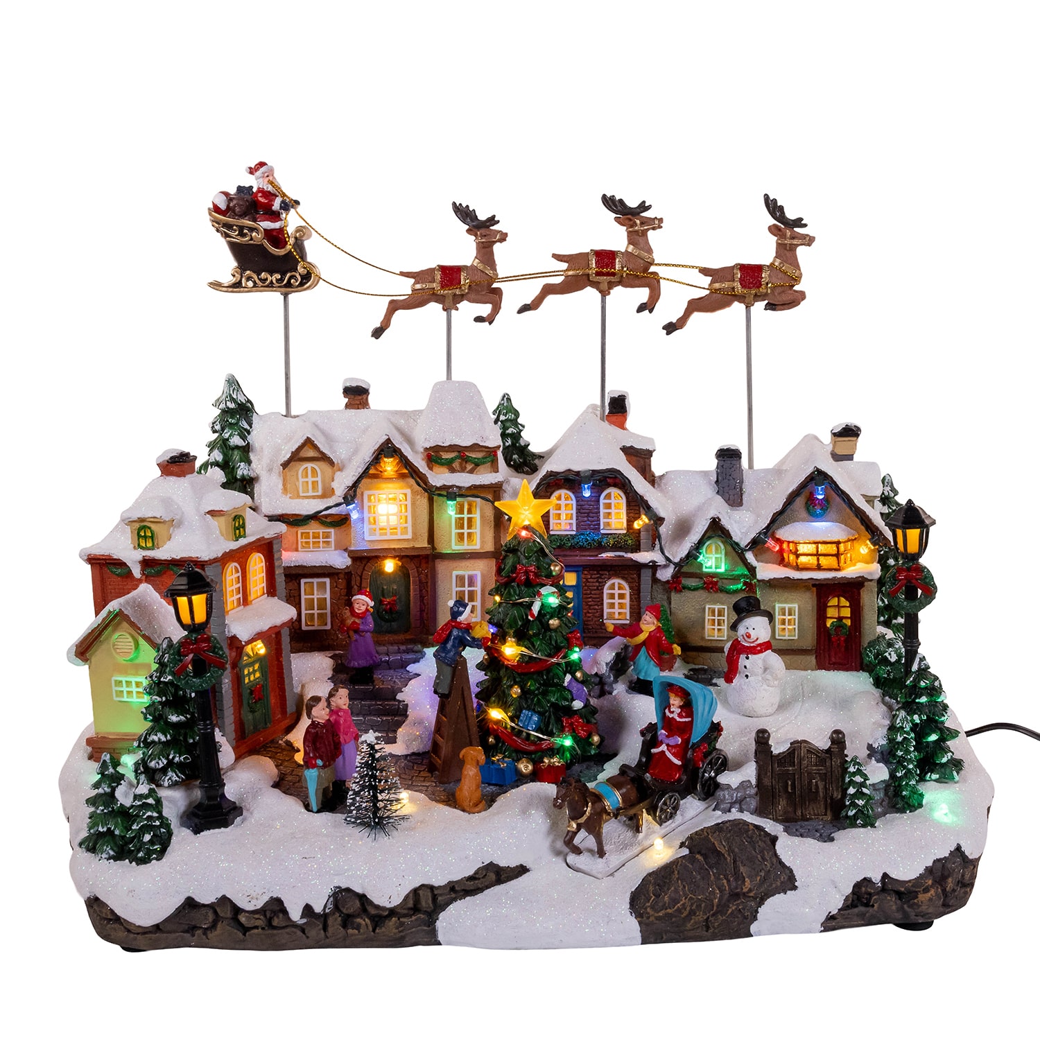 Kurt Adler 11.1" Led Musical Santa Carousel Motion Lighted Christmas Tabletop Decor
