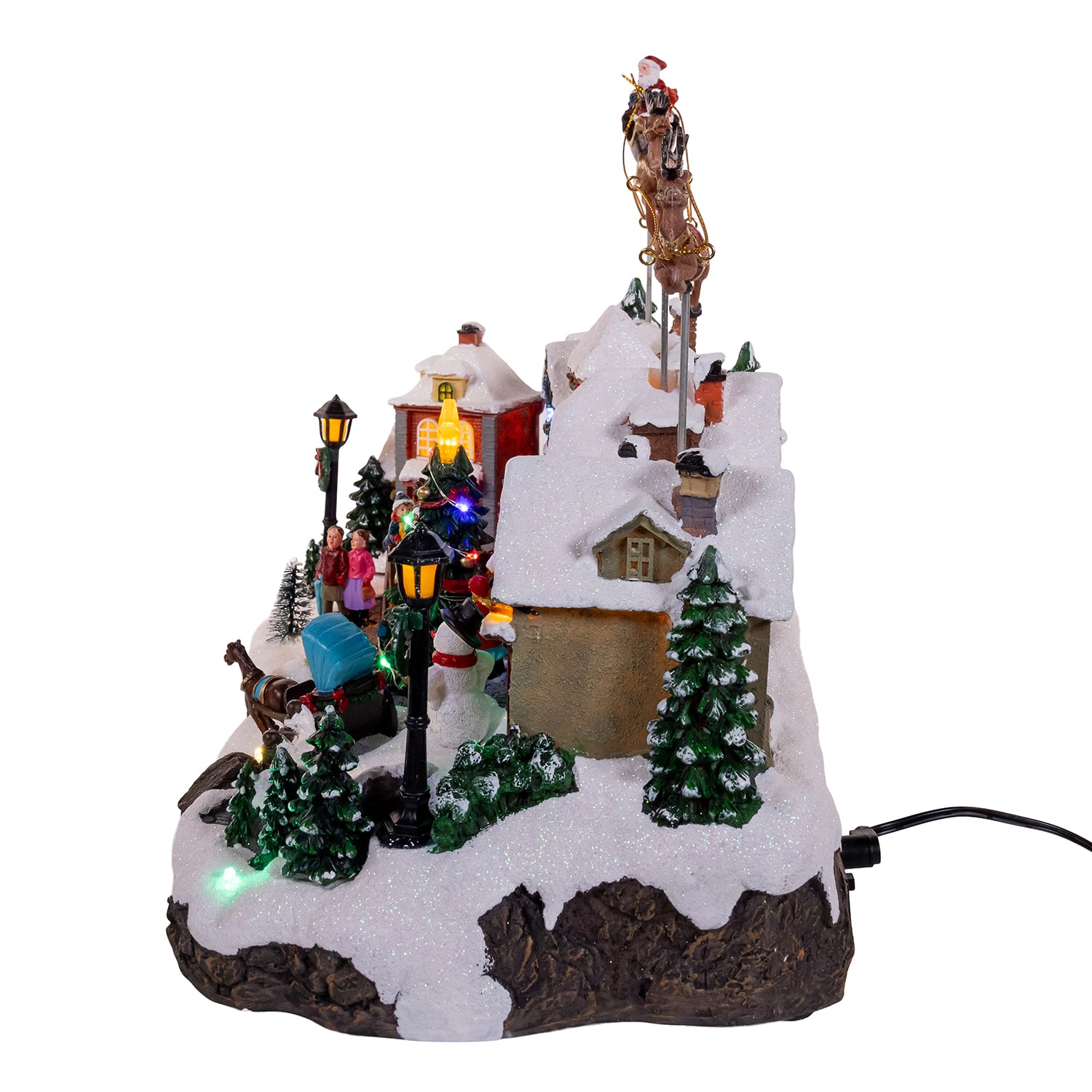 Kurt Adler 11.1" Led Musical Santa Carousel Motion Lighted Christmas Tabletop Decor