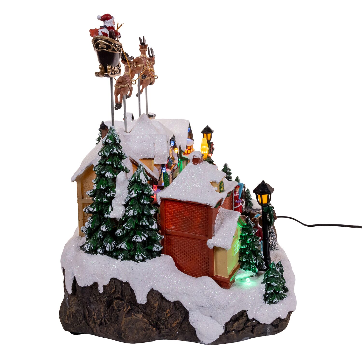 Kurt Adler 11.1" Led Musical Santa Carousel Motion Lighted Christmas Tabletop Decor