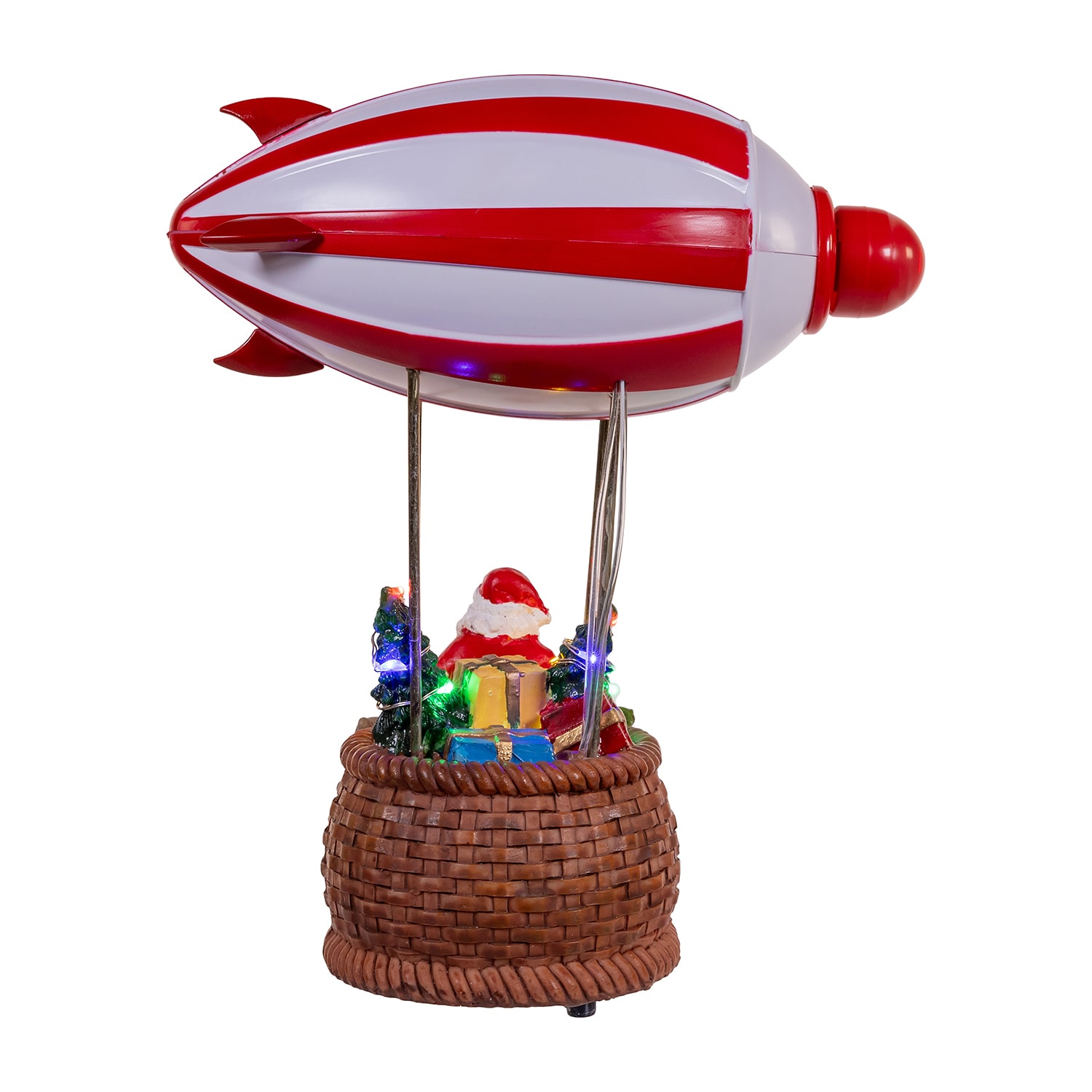 Kurt Adler 8" Musical Santa Hot Air Balloon Lighted Christmas Tabletop Decor