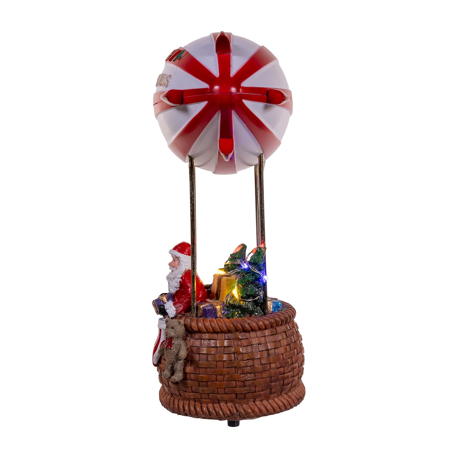 Kurt Adler 8" Musical Santa Hot Air Balloon Lighted Christmas Tabletop Decor