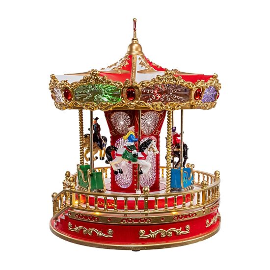 Kurt Adler 11.1"Led Musical Santa Carousel Motion Lighted Christmas Tabletop Decor
