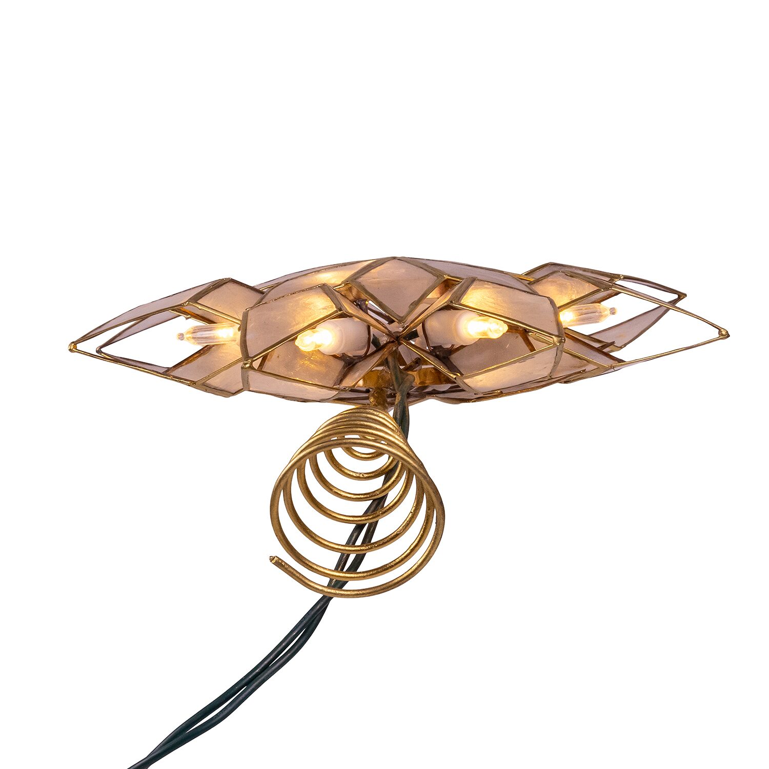 Kurt Adler 10-Light Led Capiz Clear Star Indoor Tree Skirt