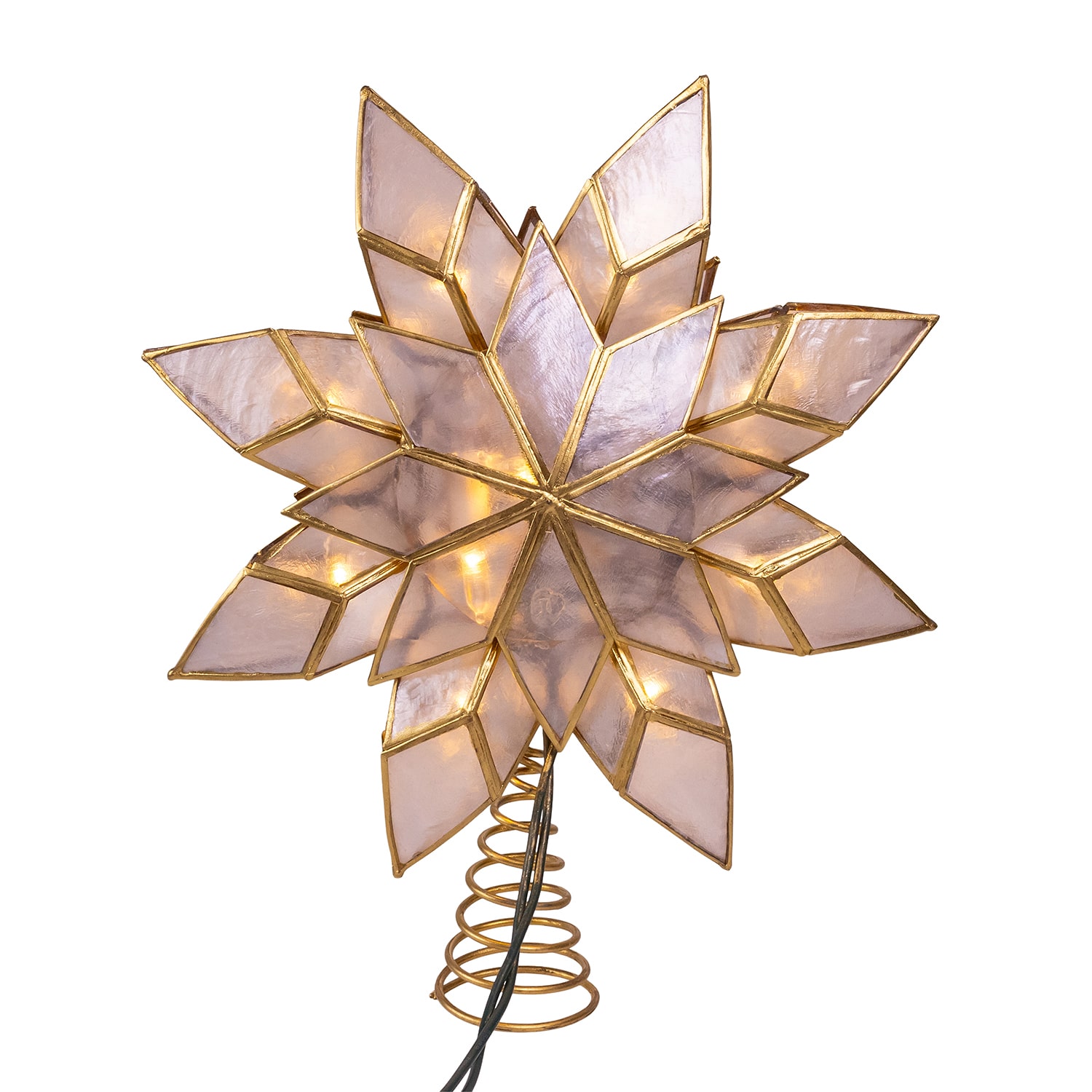 Kurt Adler 10-Light Led Capiz Clear Star Indoor Tree Skirt