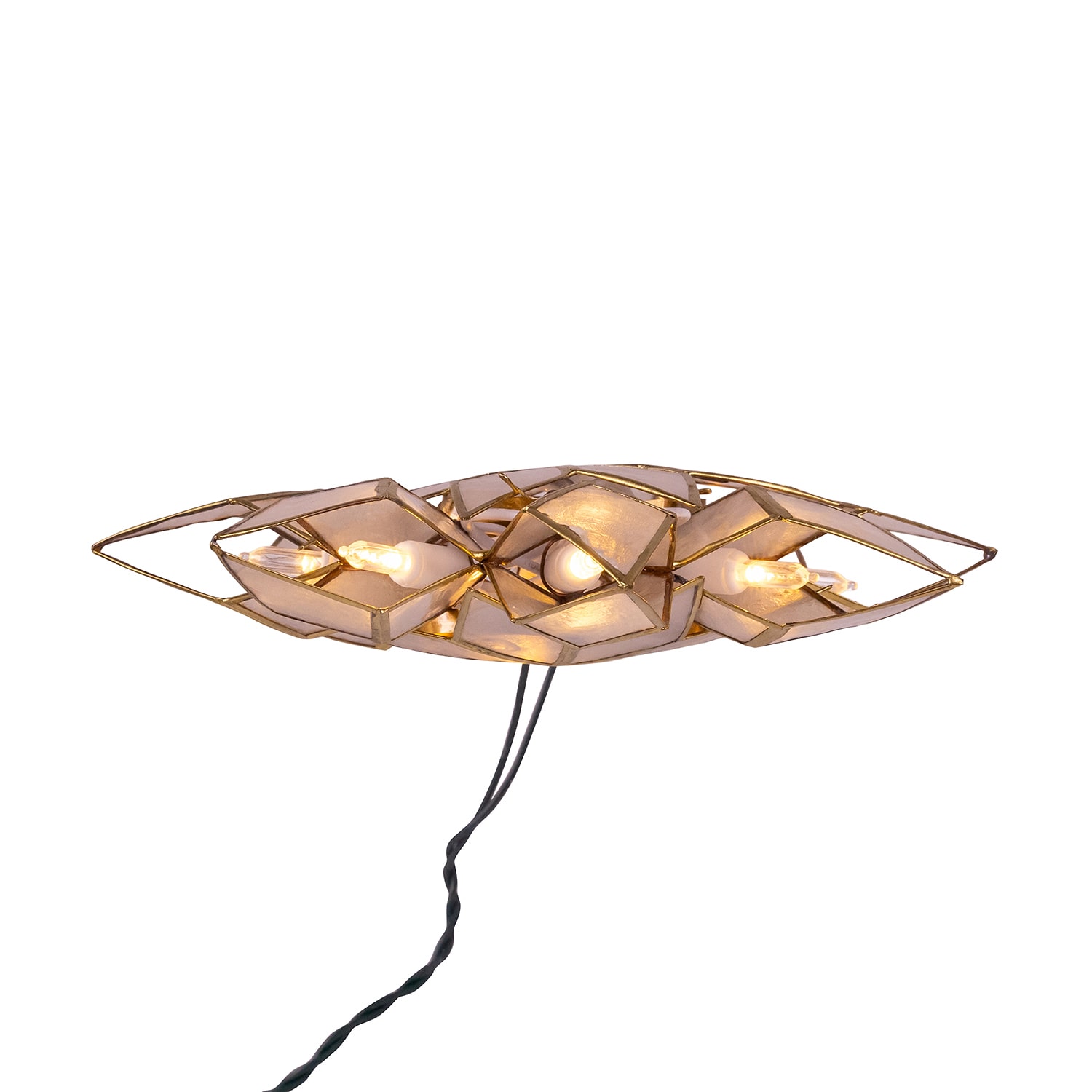 Kurt Adler 10-Light Led Capiz Clear Star Indoor Tree Skirt