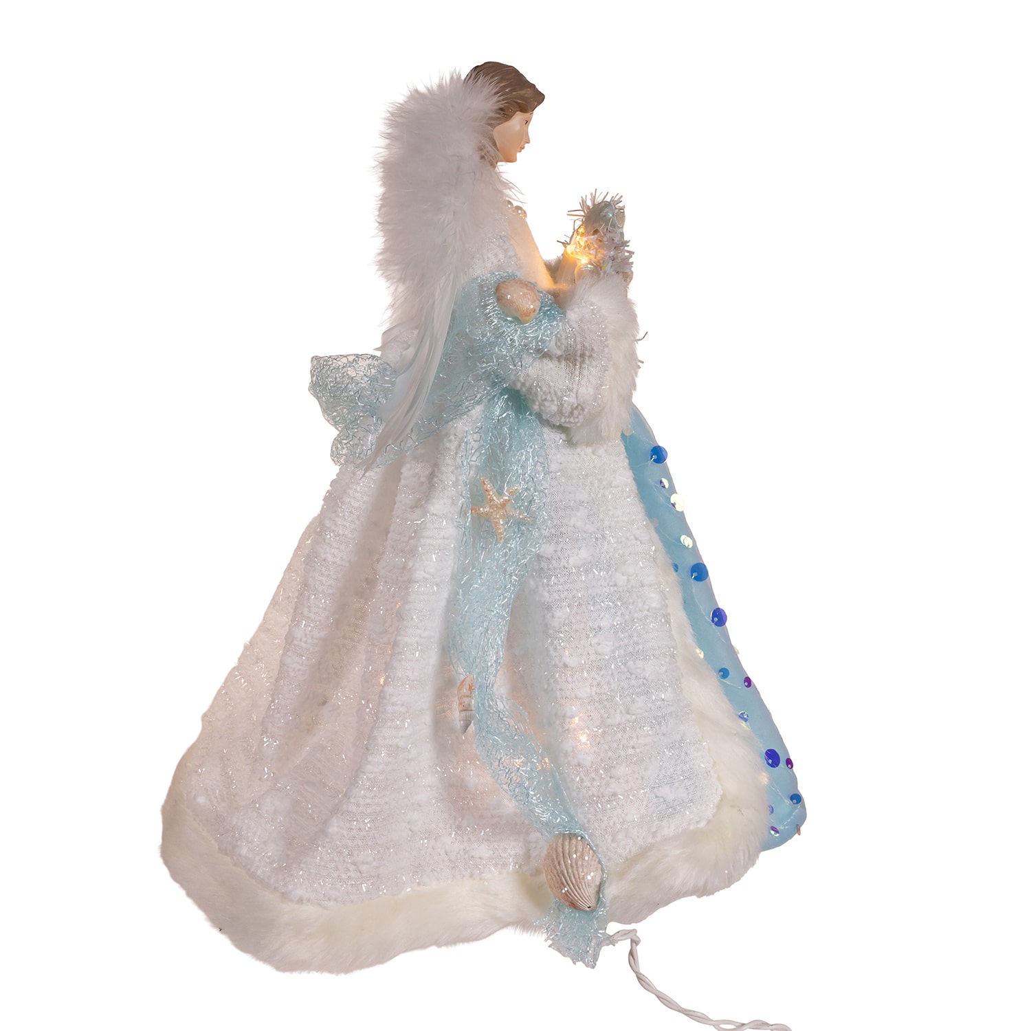 Kurt Adler 14" 10-Light Coastal Beach Angel Indoor Tree Skirt