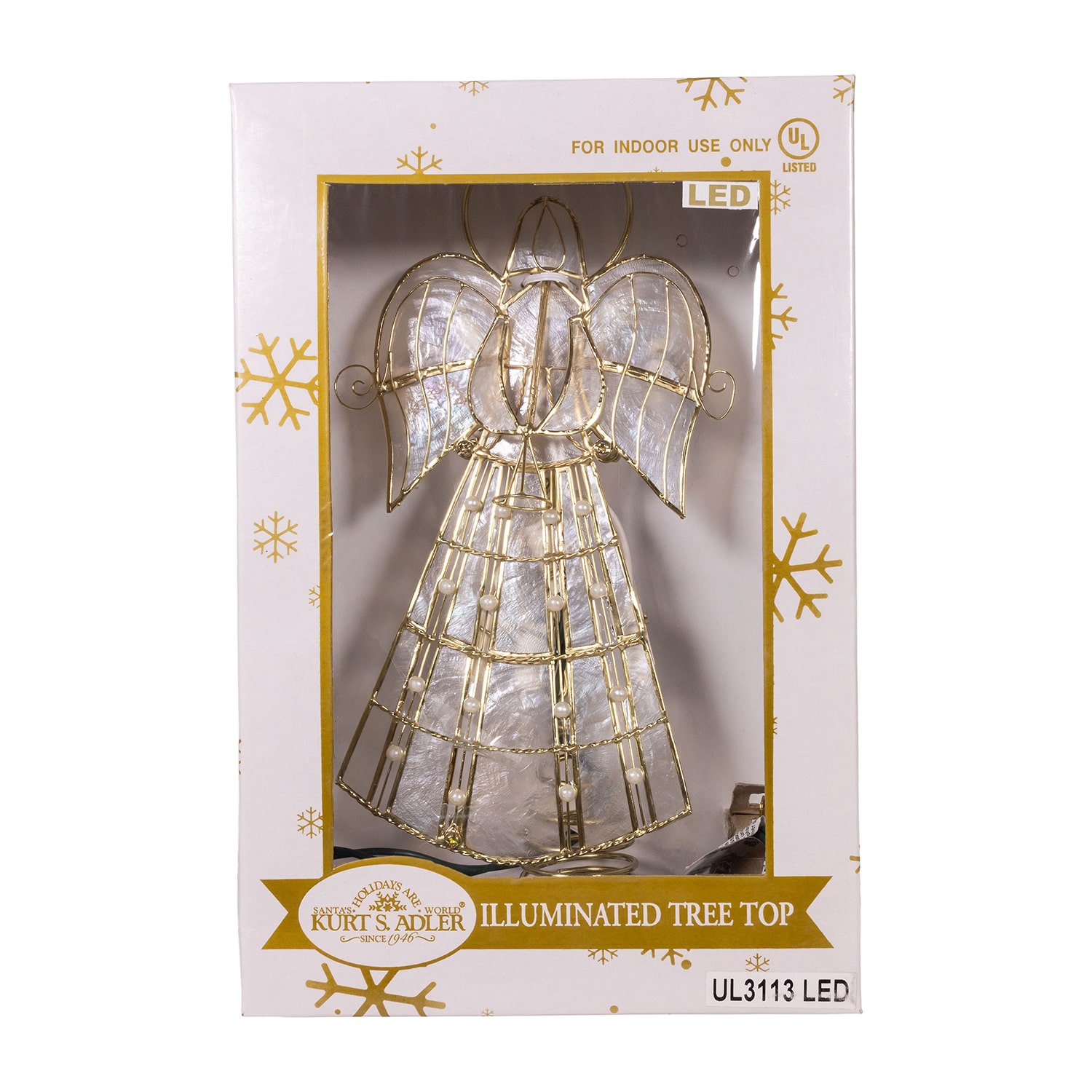 Kurt Adler 10-Light Led Capiz Wire Angel Indoor Tree Skirt