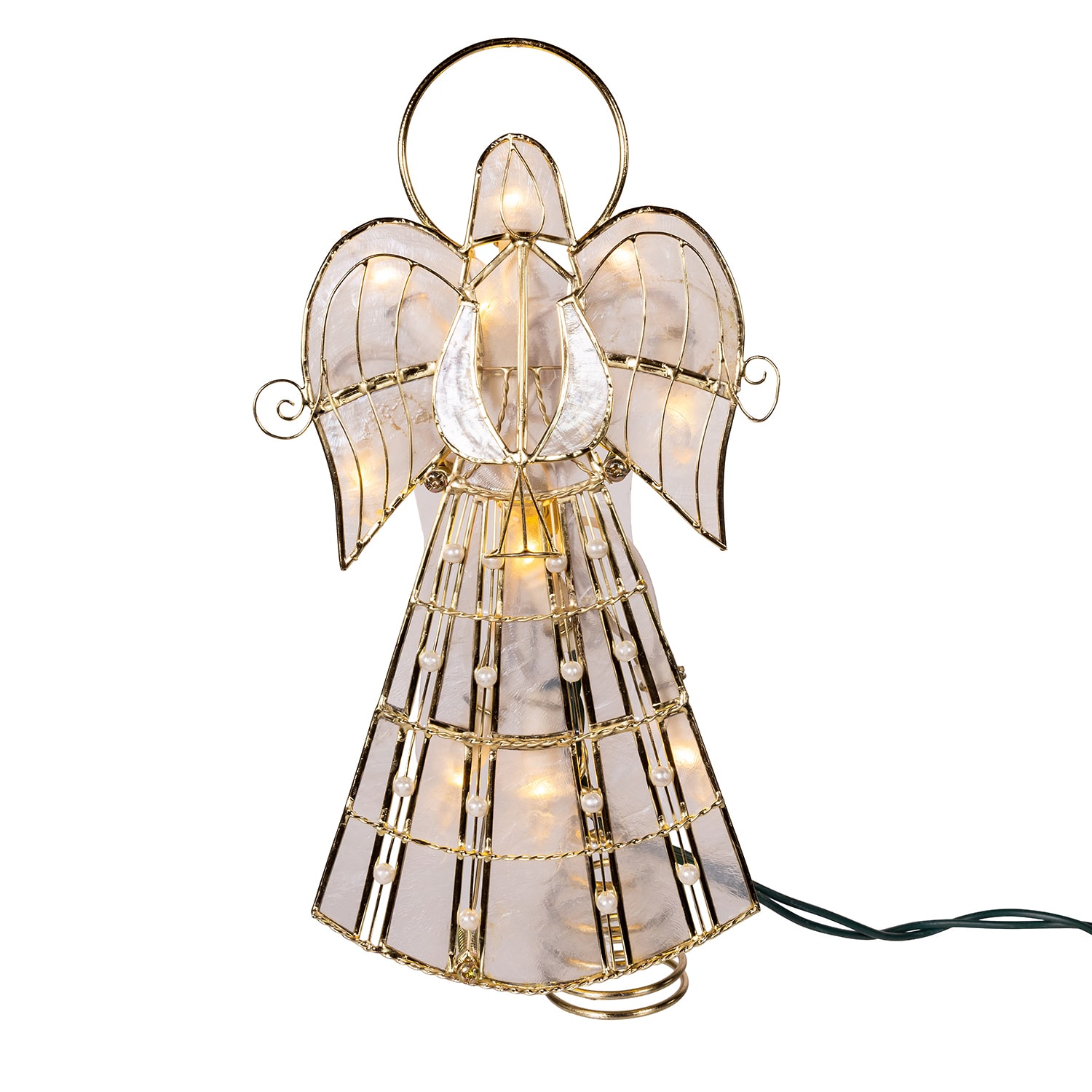 Kurt Adler 10-Light Led Capiz Wire Angel Indoor Tree Skirt