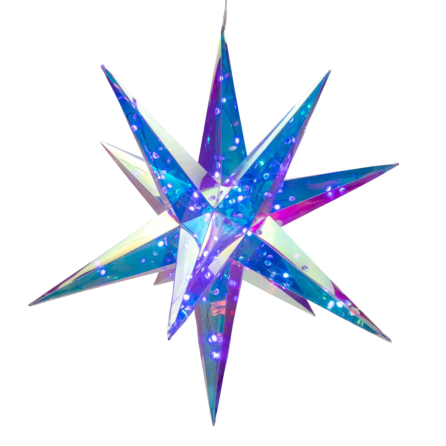 Kurt Adler 17.75" 60-Light Smart Led Holographic Christmas Window Decor