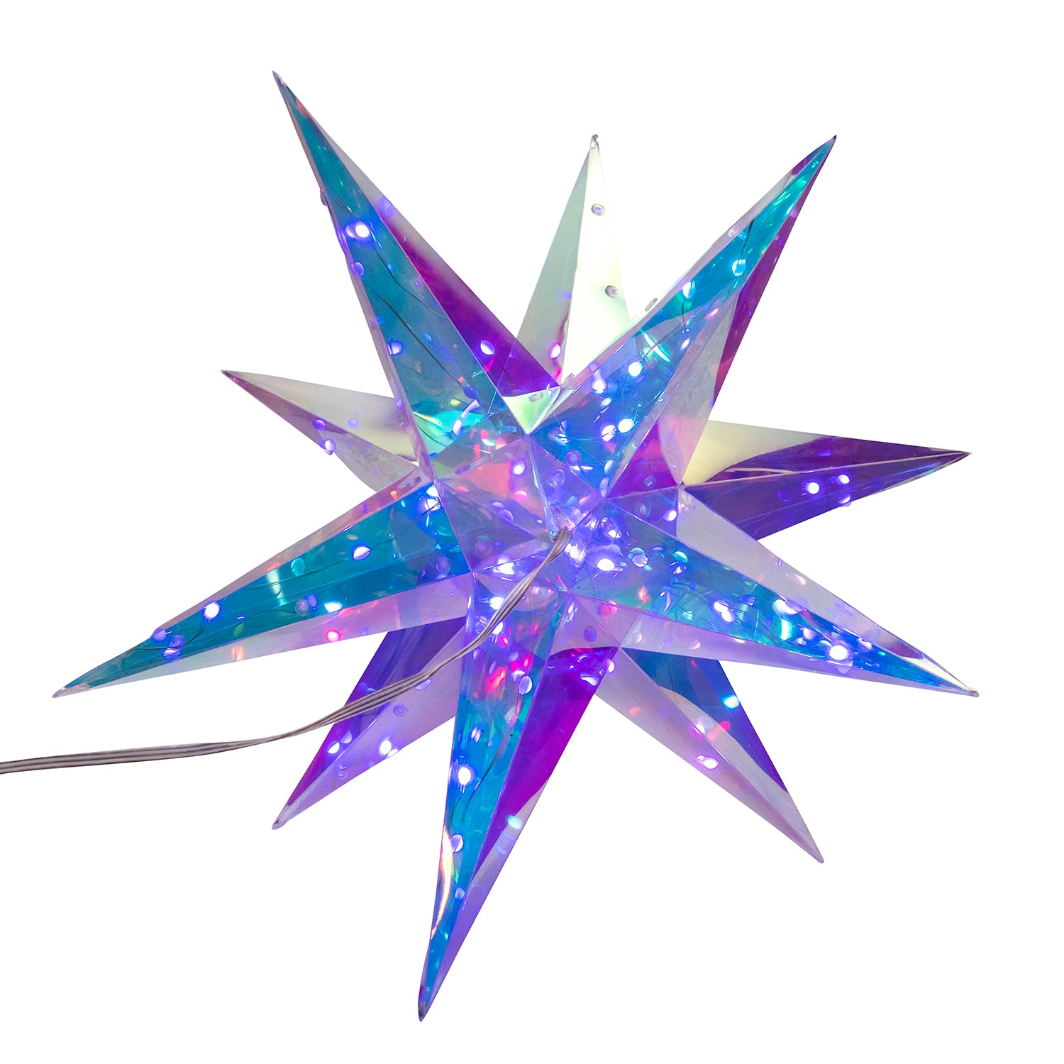 Kurt Adler 17.75" 60-Light Smart Led Holographic Christmas Window Decor