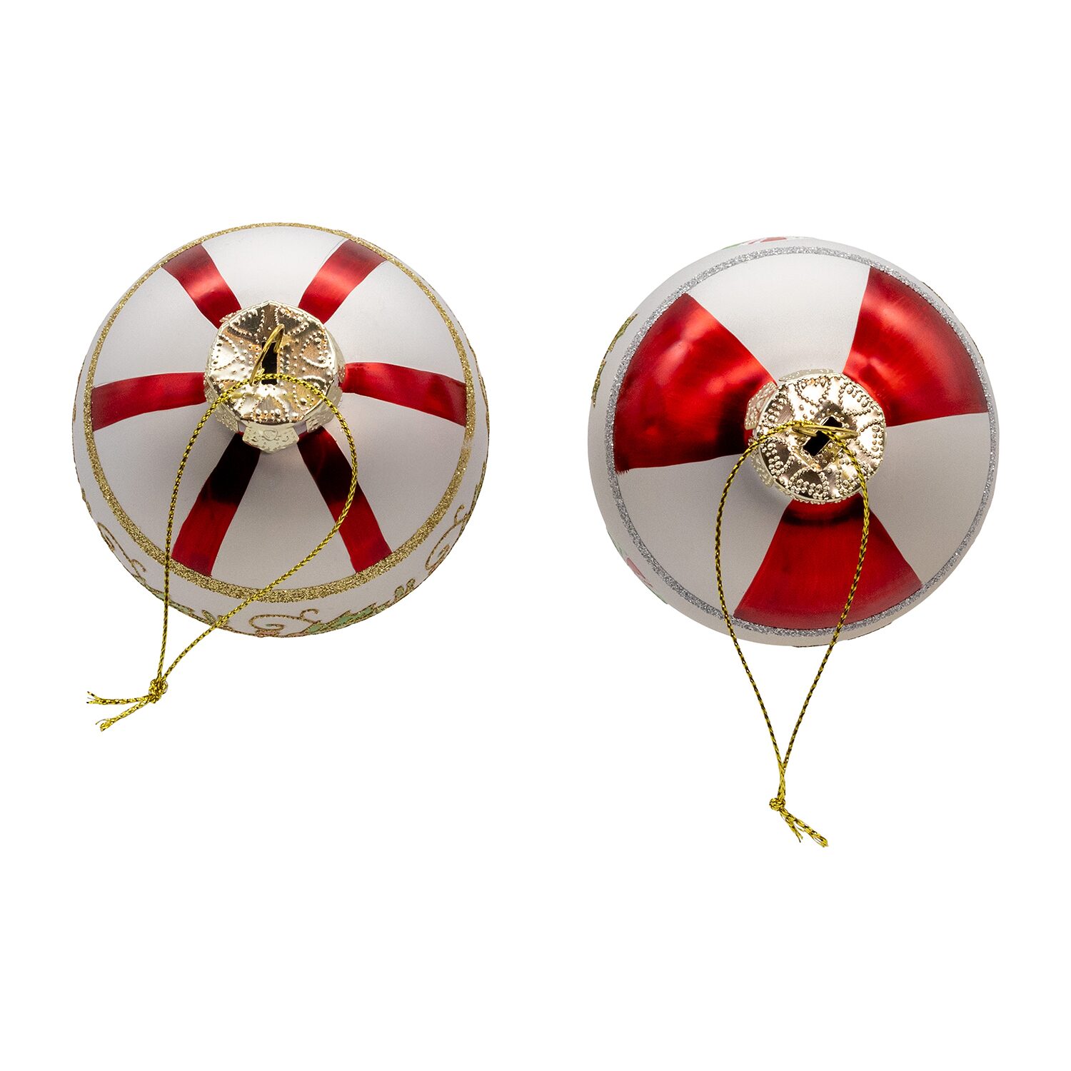 Kurt Adler 80mm Holly Leaves Glass Ball 6-pc. Christmas Ornament