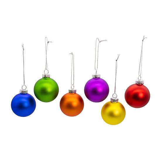 Kurt Adler 60mm Glass Rainbow Ball 12-pc. Christmas Ornament