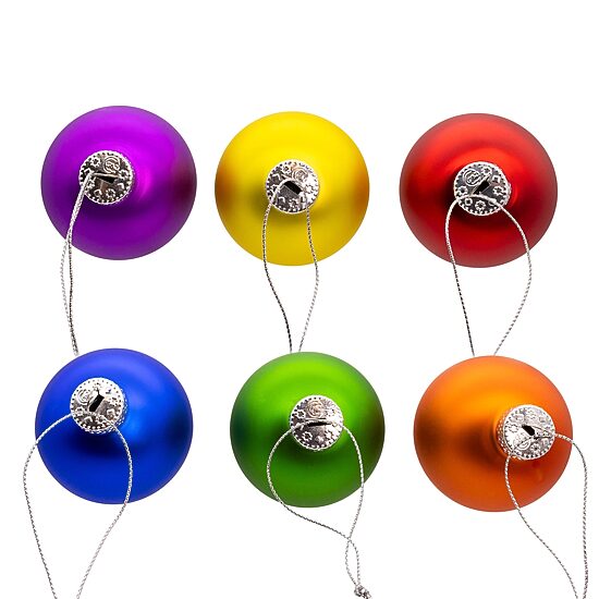 Kurt Adler 60mm Glass Rainbow Ball 12-pc. Christmas Ornament