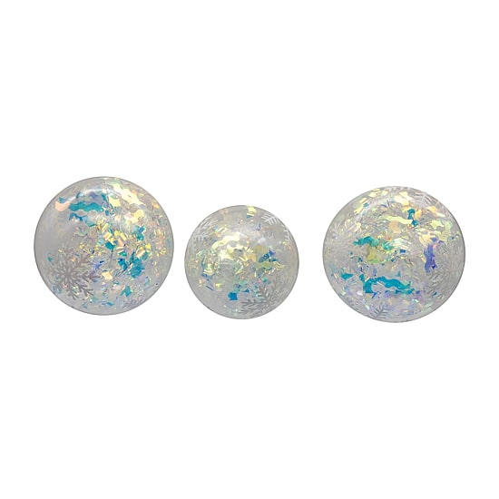 Kurt Adler 90mm Glass Iridescent Snowflake Ball Finial And Onion 3-pc. Christmas Ornament
