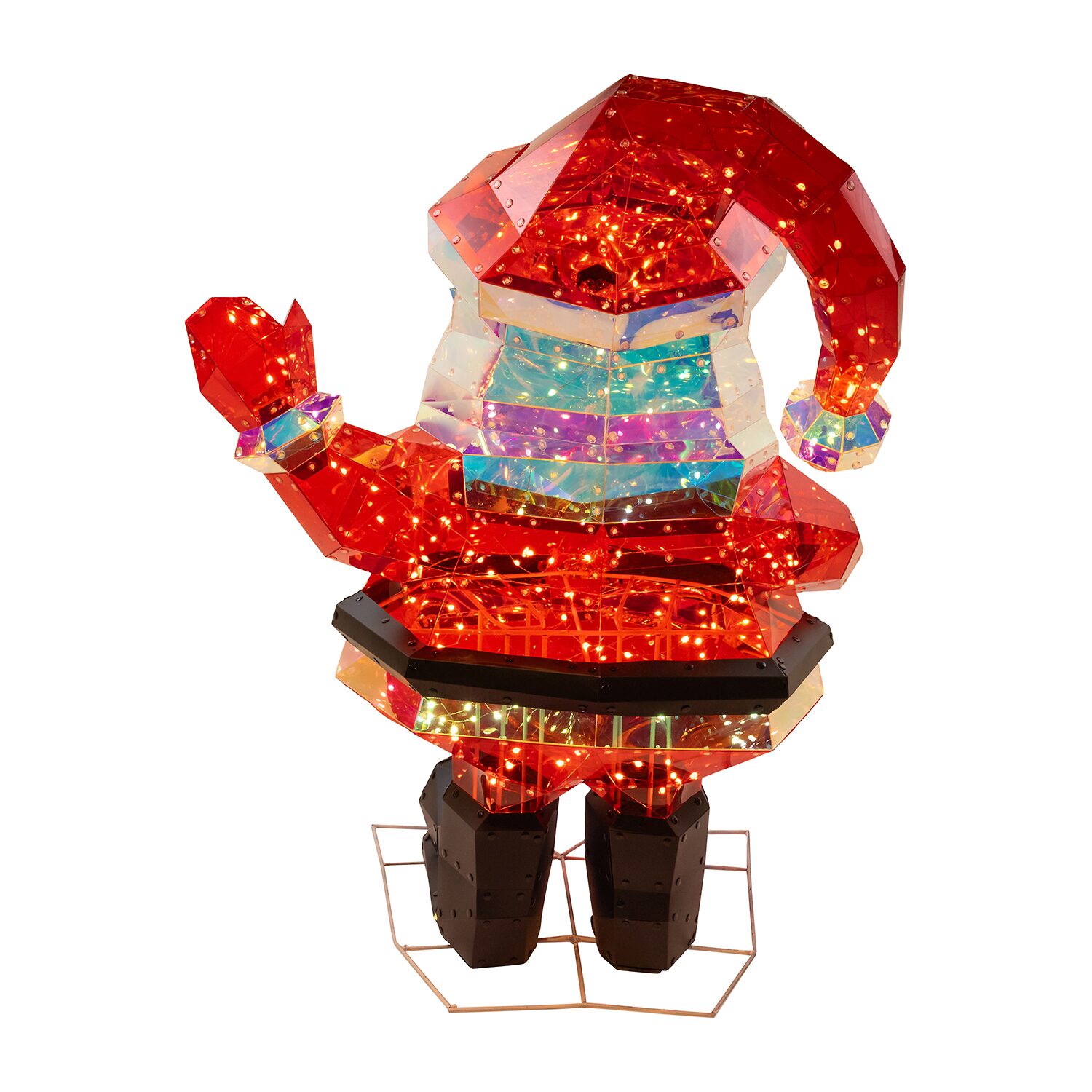 Kurt Adler 30"  Led Multifunction Holographic Santa Christmas Yard Art