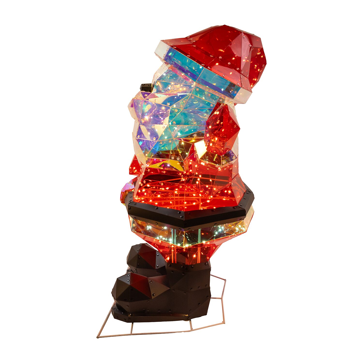 Kurt Adler 30"  Led Multifunction Holographic Santa Christmas Yard Art