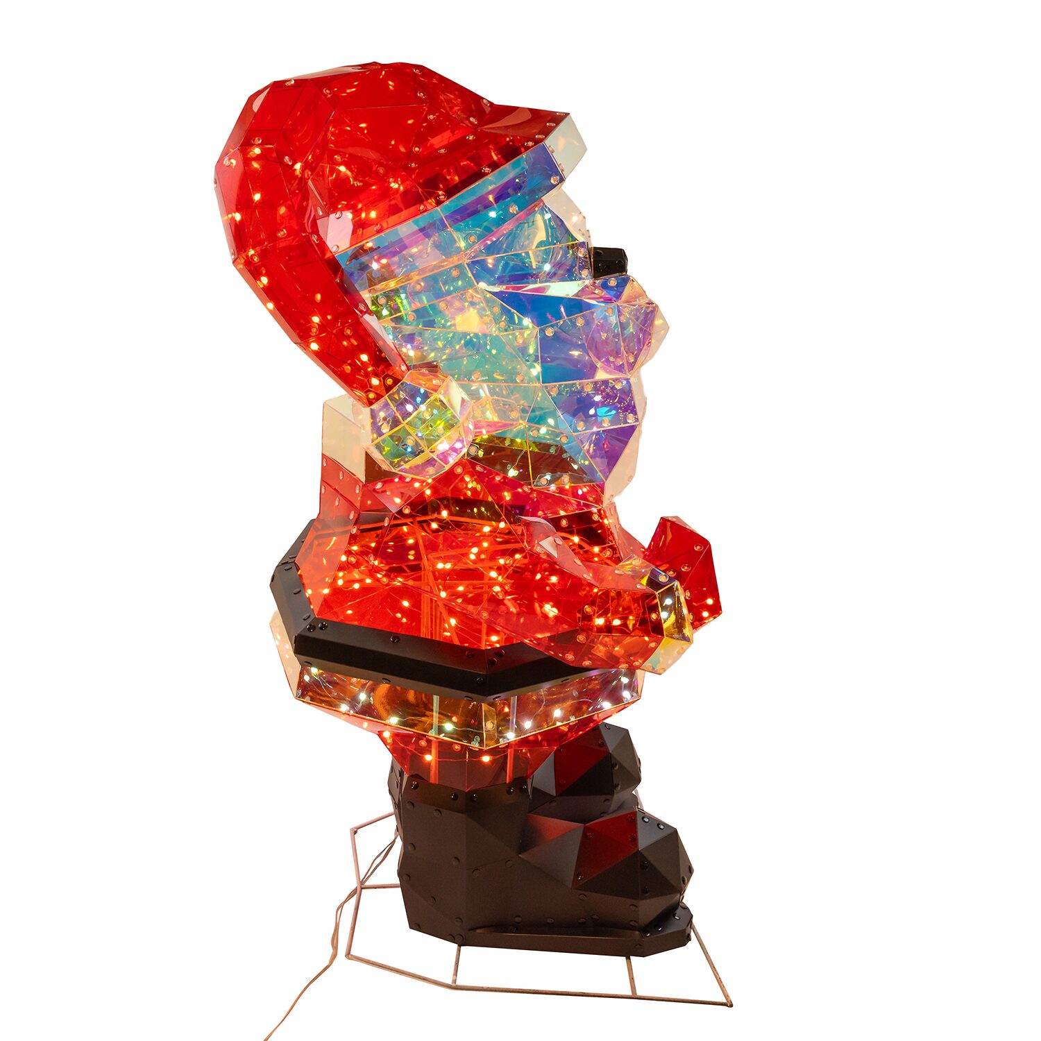 Kurt Adler 30"  Led Multifunction Holographic Santa Christmas Yard Art