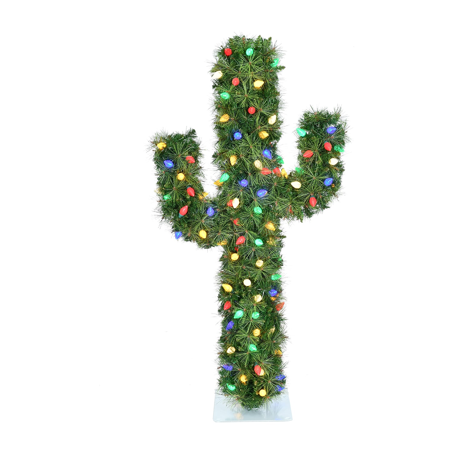 Kurt Adler 4' 100-Light Multicolored Led Cactus Christmas Tree