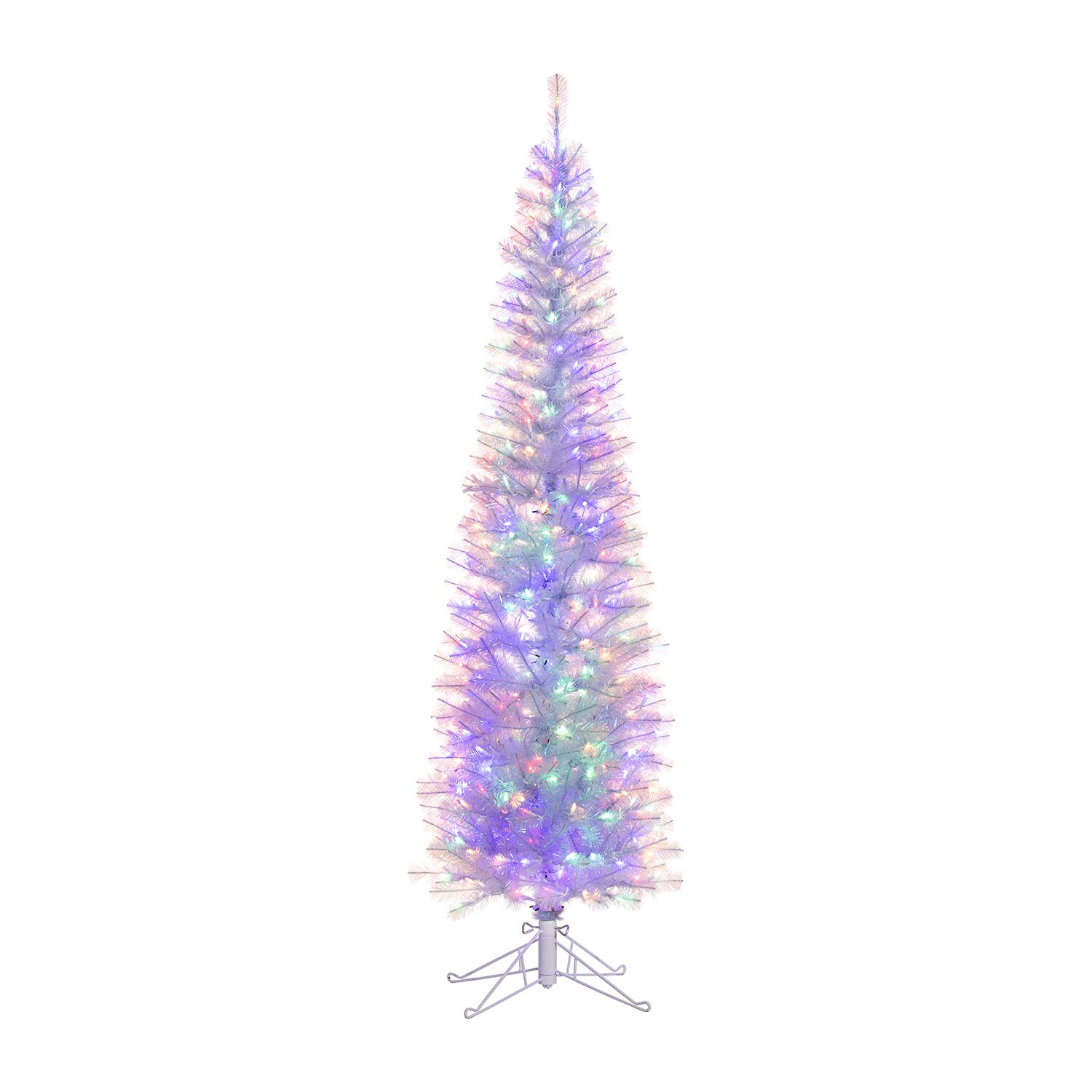Kurt Adler Color Changing Led Iridescent Slim Winchester 7 Foot Christmas Tree