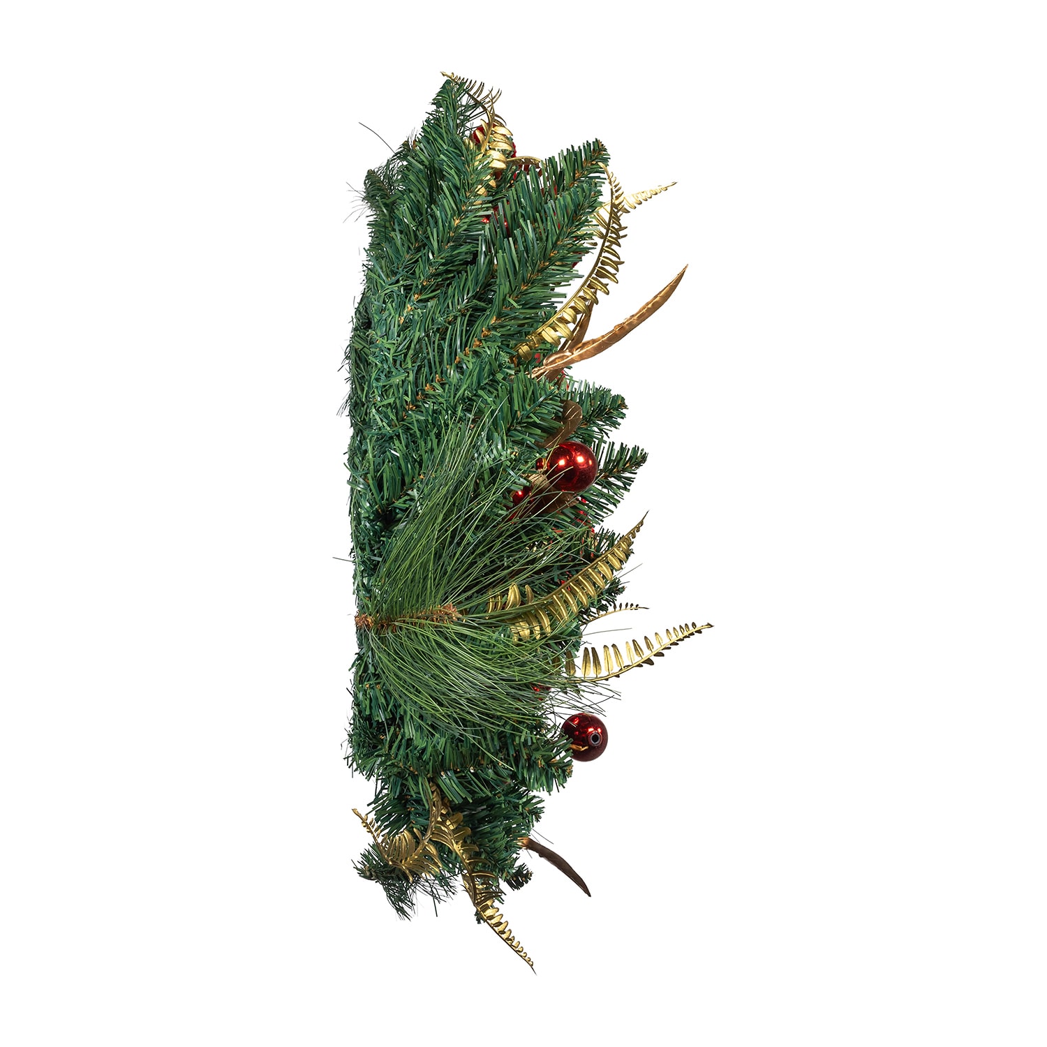 Kurt Adler 24" Unlit Gold Red And Green Ribbon Wreath