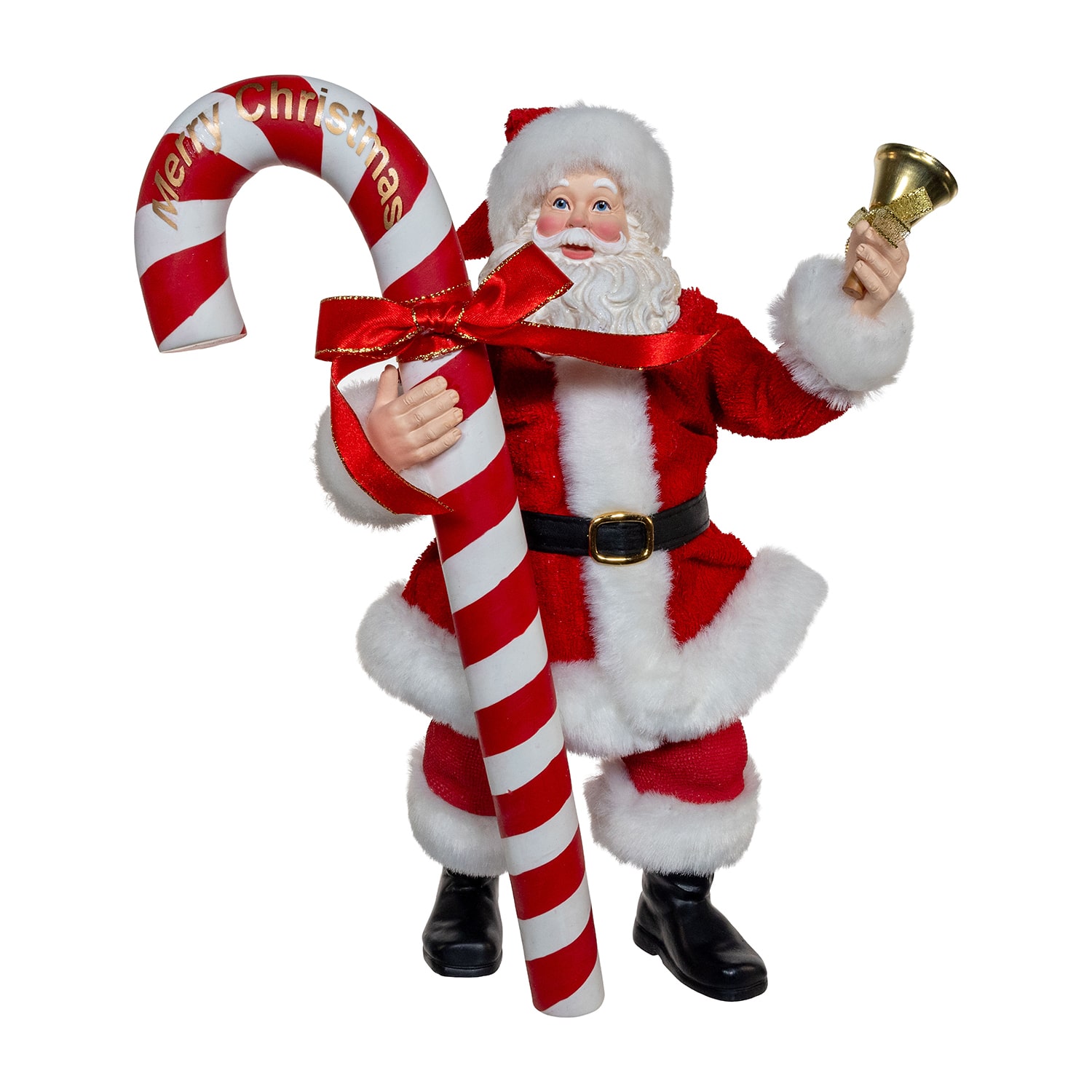 Kurt Adler 10.5" Fabriche With Oversized Candy Cane Christmas Figurine