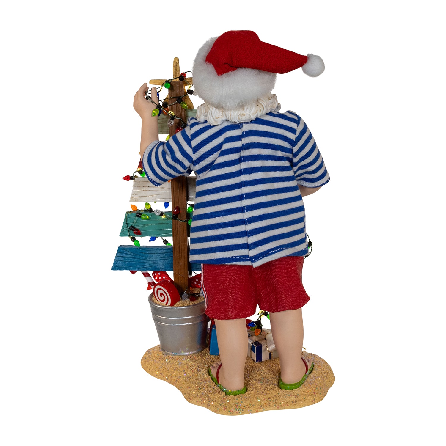 Kurt Adler 10.5" Fabriche Beach  With Lighted Sign Christmas Figurine