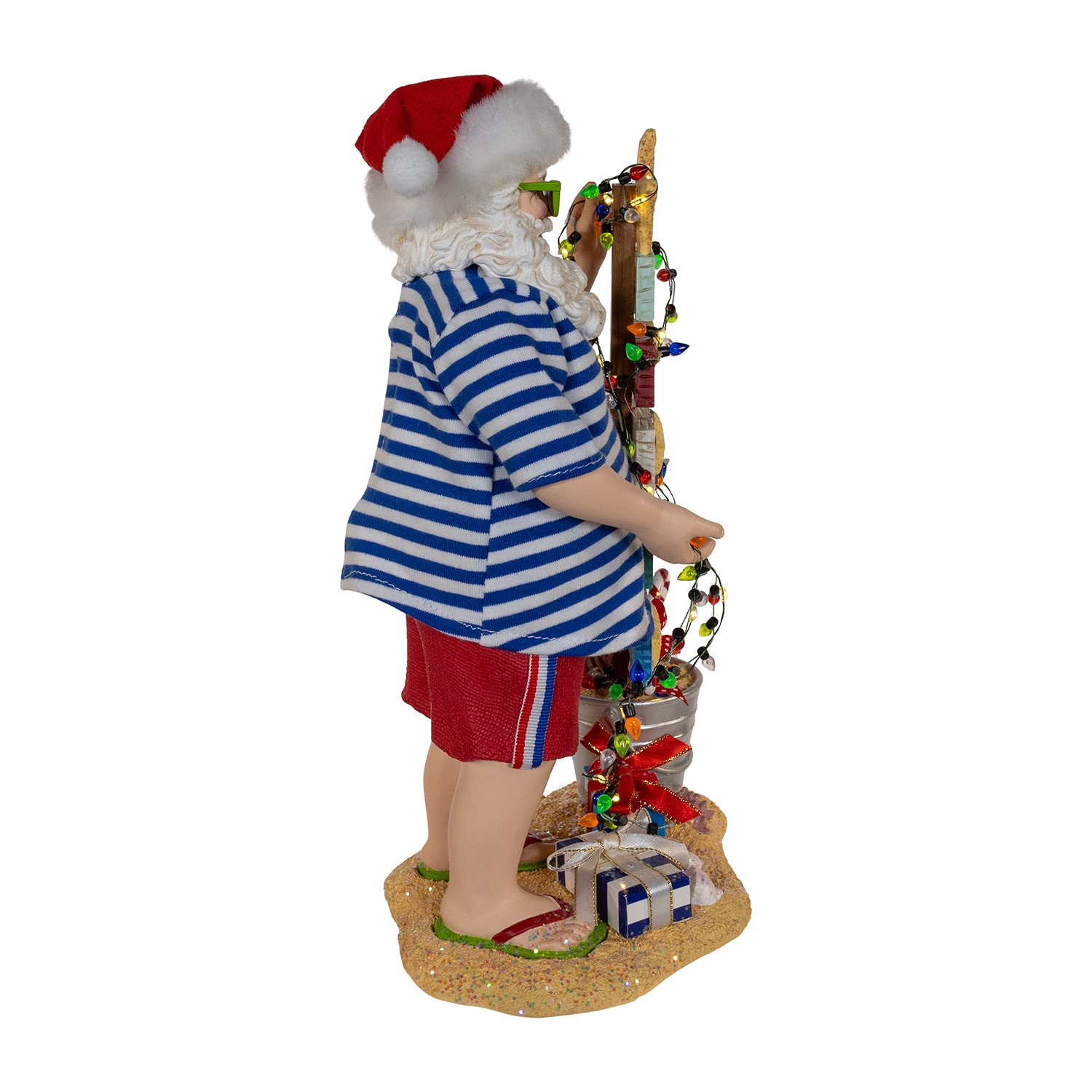 Kurt Adler 10.5" Fabriche Beach  With Lighted Sign Christmas Figurine