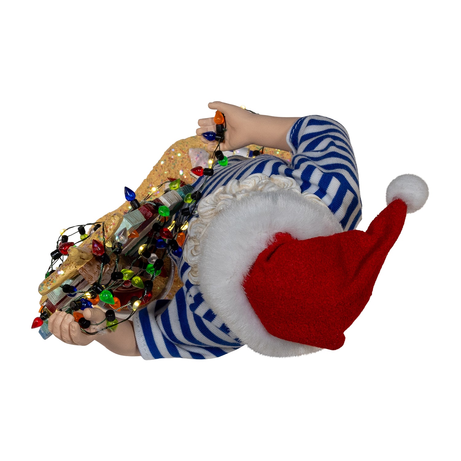 Kurt Adler 10.5" Fabriche Beach  With Lighted Sign Christmas Figurine