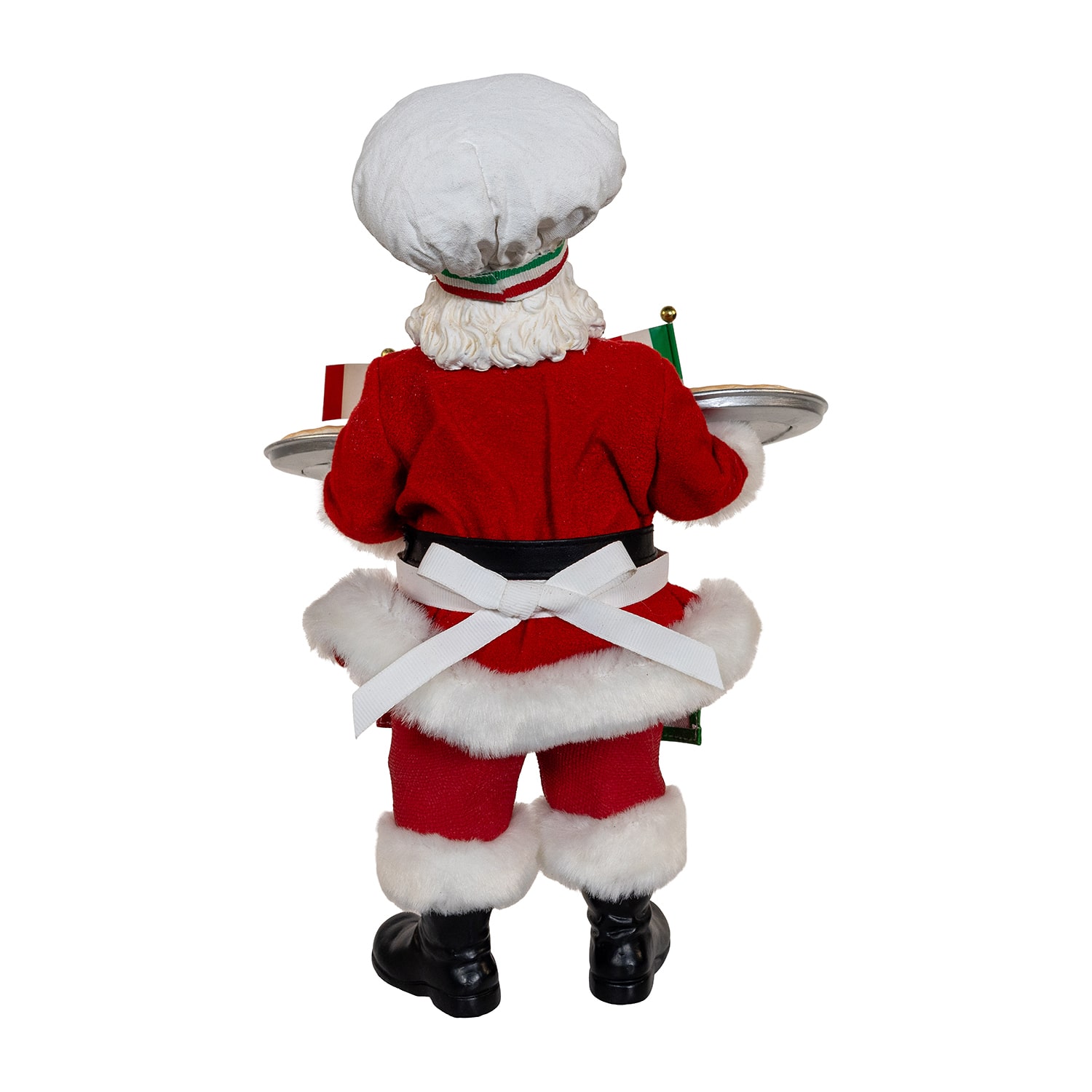 Kurt Adler 11" Fabriche Chef  Holding Two Trays Of Pizza Christmas Figurine