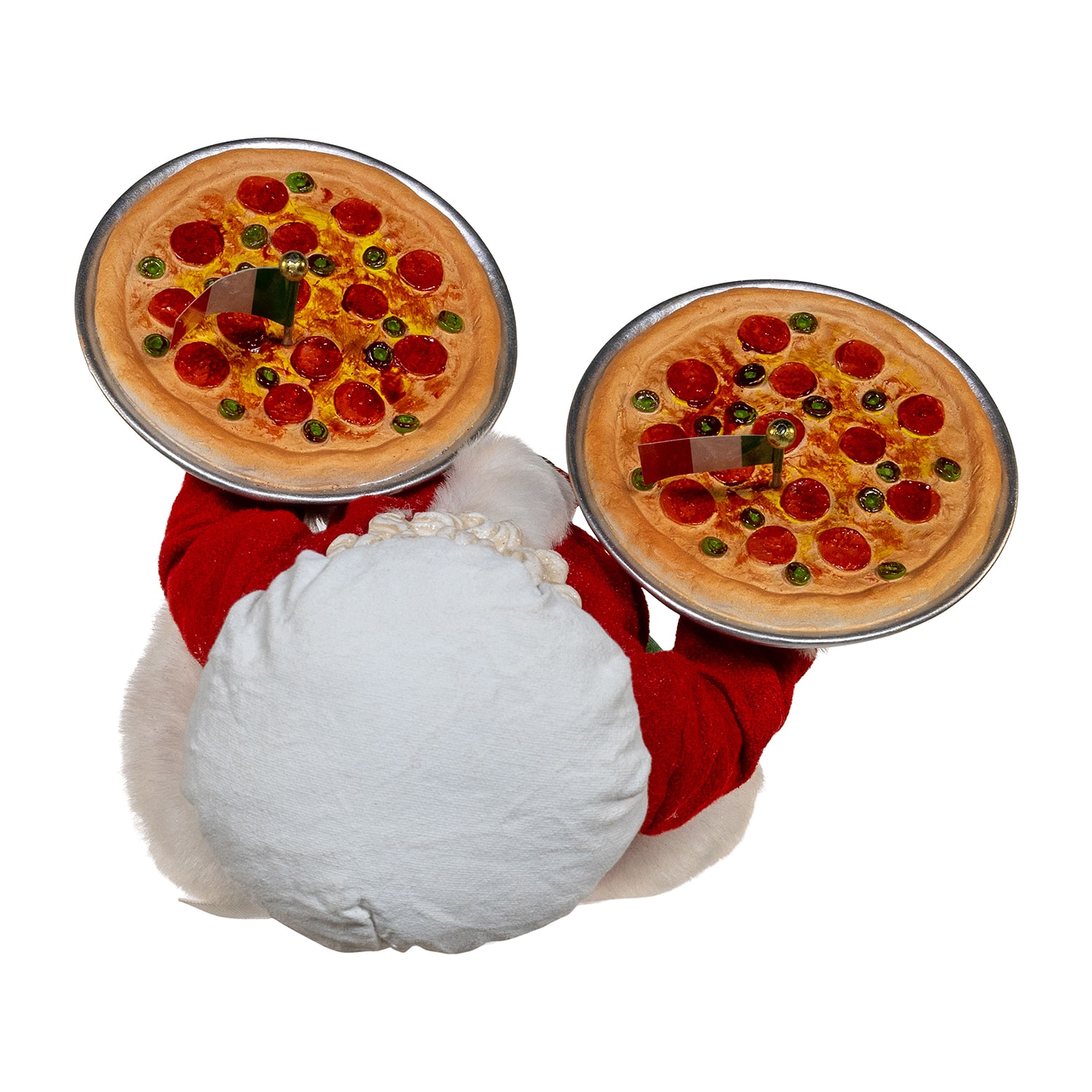 Kurt Adler 11" Fabriche Chef  Holding Two Trays Of Pizza Christmas Figurine