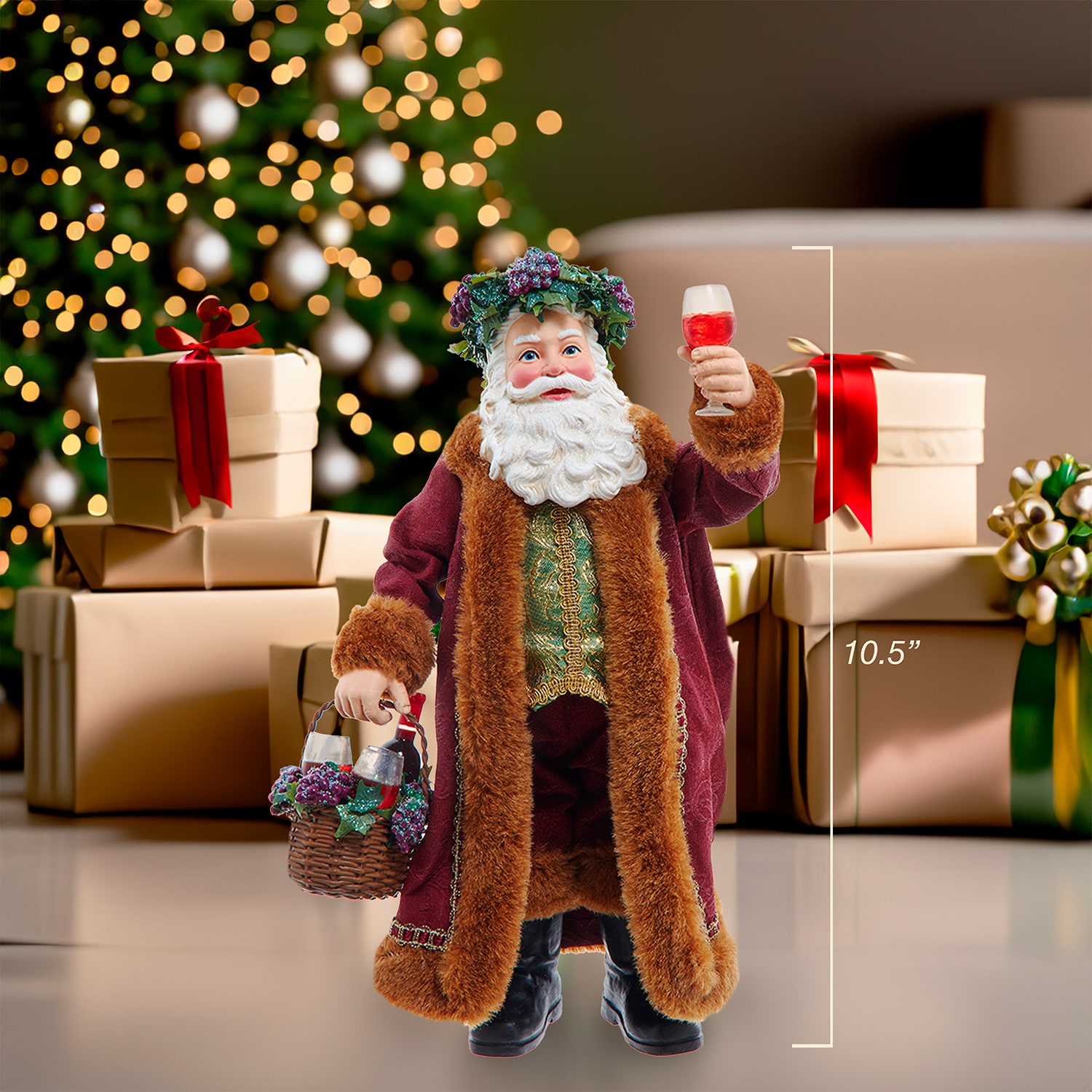 Kurt Adler 10.5" Fabriche Wine Christmas Figurine