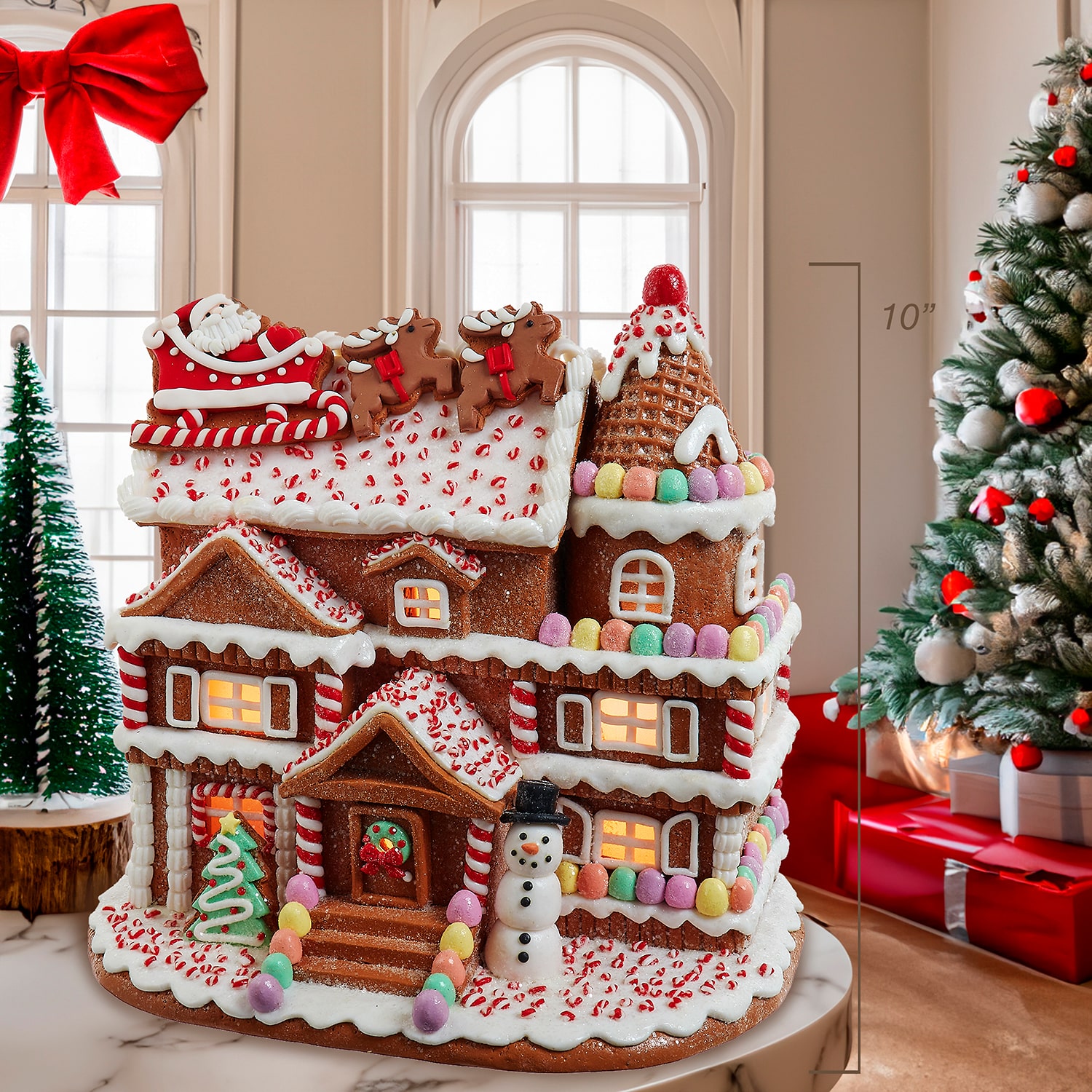 Kurt Adler 10" Pre-Lit Gingerbread House Lighted