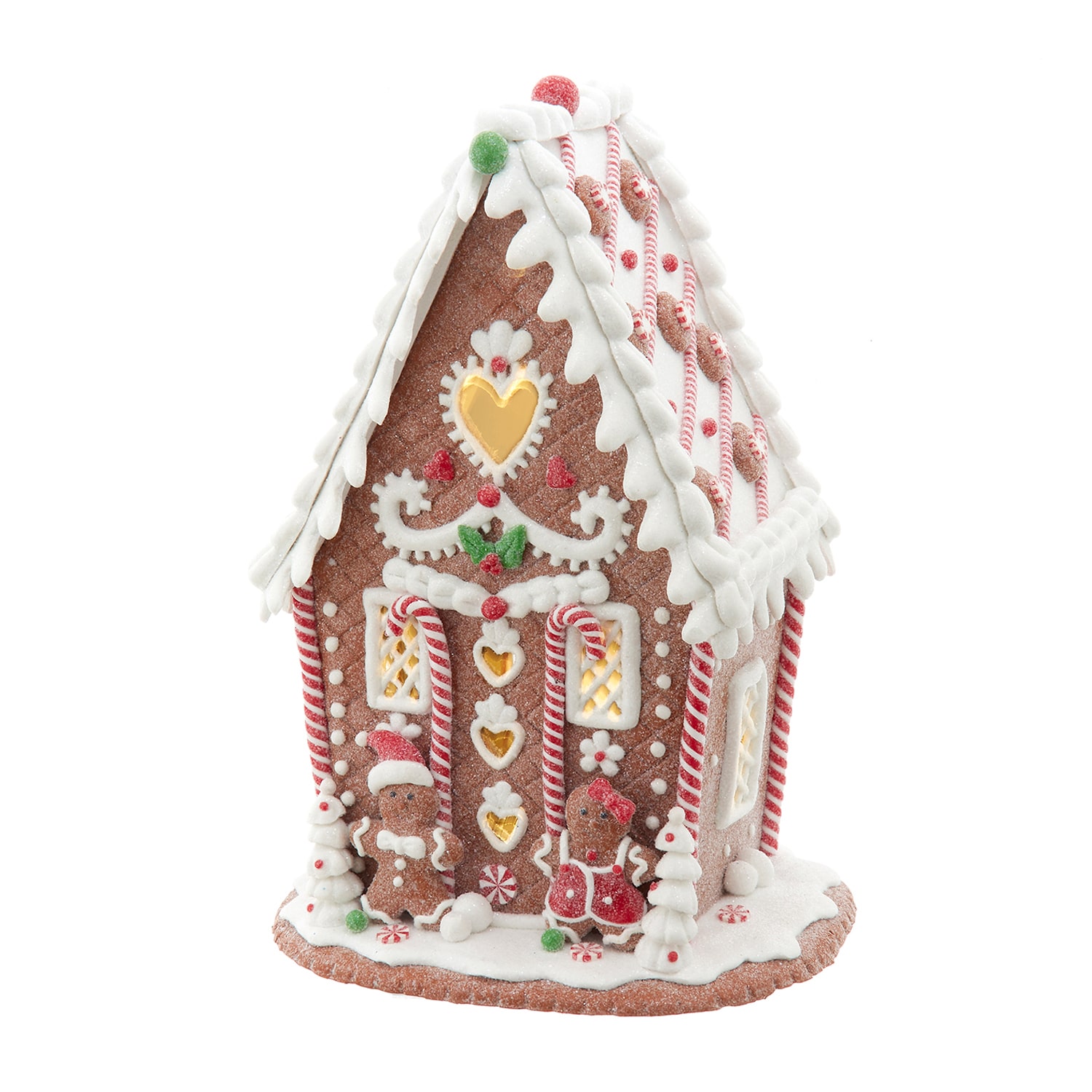 Kurt Adler 7.87" Battery Operated Led Gingerbread House With Heart Gingerbread House Lighted