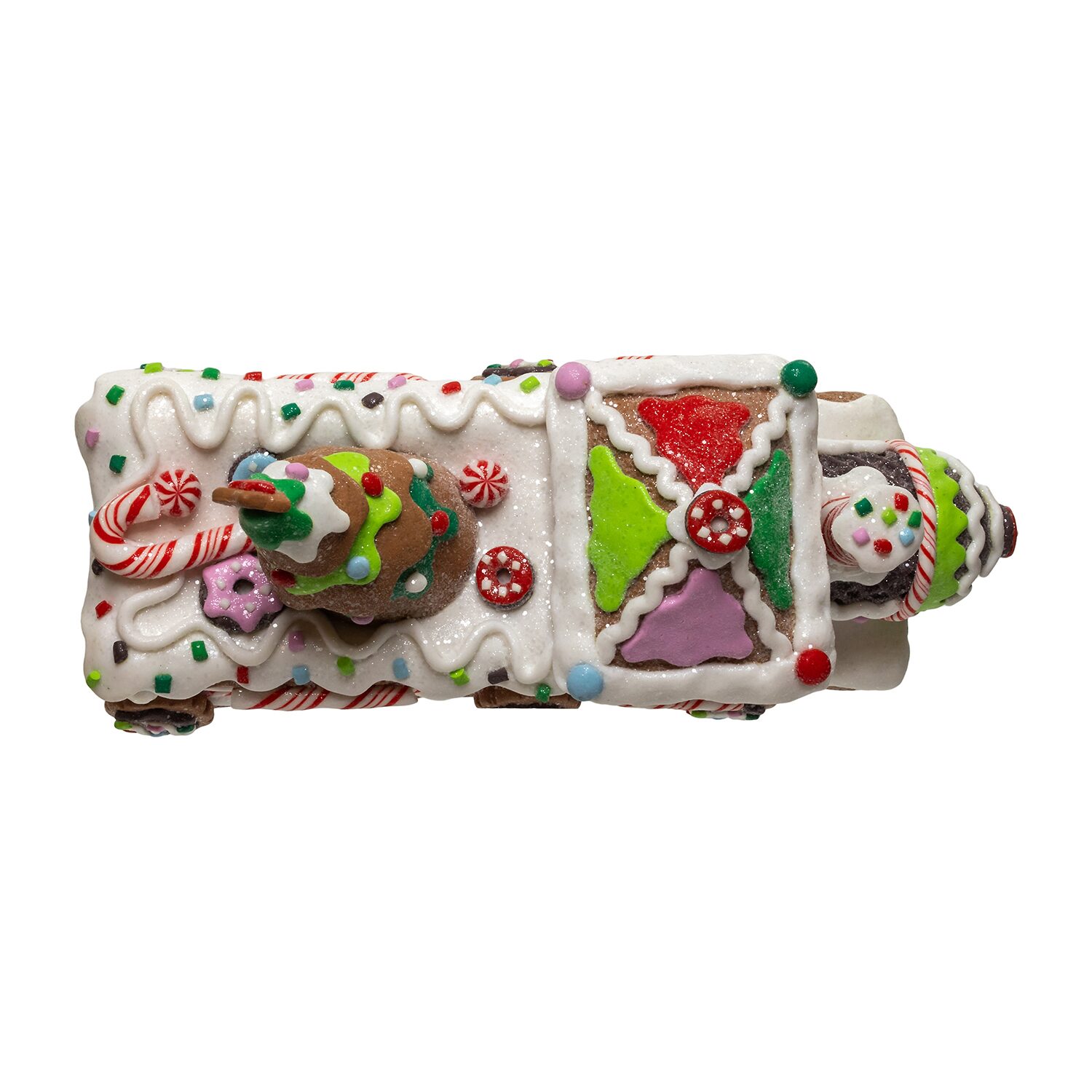 Kurt Adler 7" Led Gingerbread Train With Tree Table Piece Gingerbread House Lighted