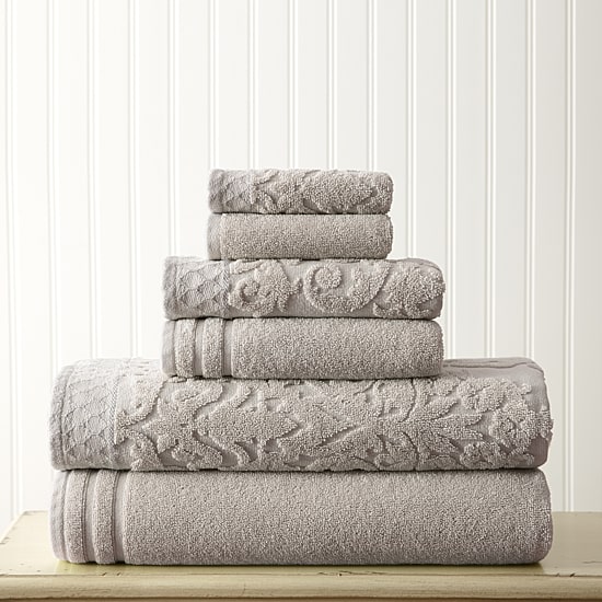 Pacific Coast Textiles Jacquard Solid 6-pc. Bath Towel Set