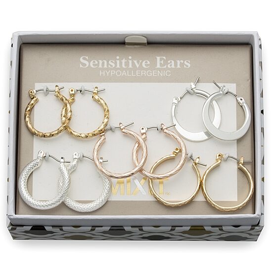 Mixit Womens Hypoallergenic 5 Pair Earring Set
