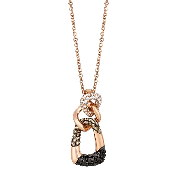 Le Vian® Grand Sample Sale™ Pendant featuring Black Diamonds Chocolate Diamonds® Vanilla Diamonds® set in 14K Strawberry Gold®