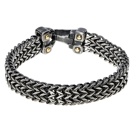 Mens Stainless Steel 8 1/2 Inch Solid Wheat Chain Bracelet