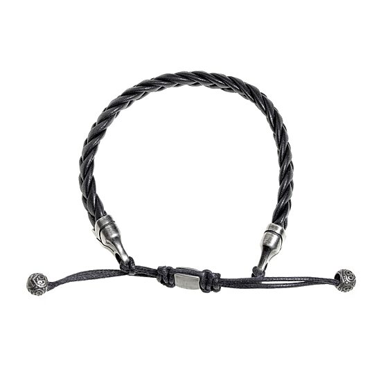 Mens Stainless Steel Cord Bracelet