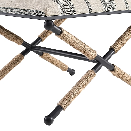 Linon Arjean Living Room Collection Upholstered Footstool