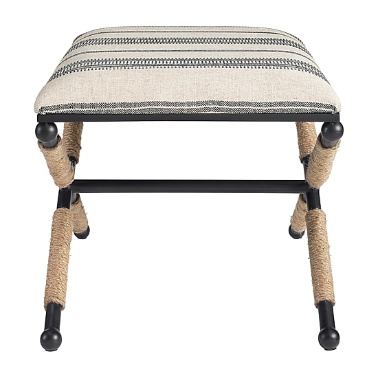 Linon Arjean Living Room Collection Upholstered Footstool