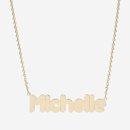 Womens 14K Gold Over Silver 16 Inch Name Necklace