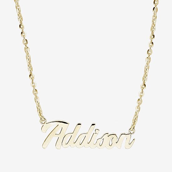 Womens 14K Gold Over Silver 16 Inch Name Necklace