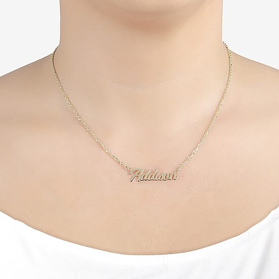 Womens 14K Gold Over Silver 16 Inch Name Necklace