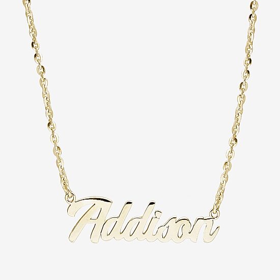 Womens 14K Gold Over Silver 18 Inch Name Necklace