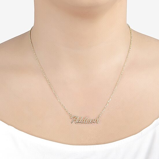 Womens 14K Gold Over Silver 18 Inch Name Necklace