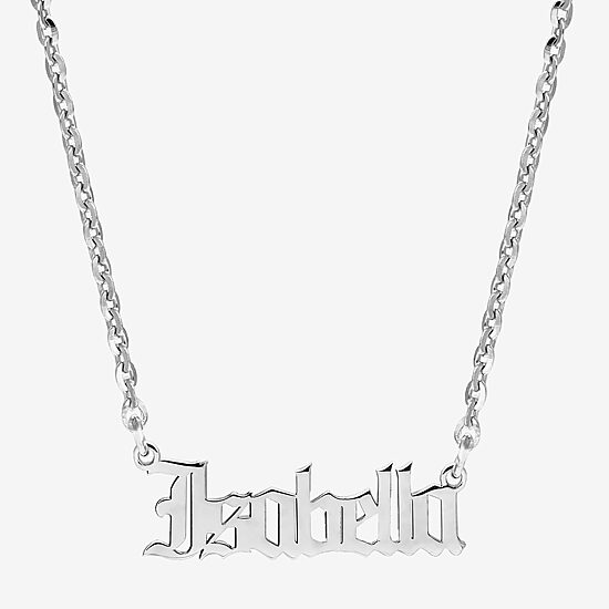 Womens Sterling Silver 16 Inch Name Necklace
