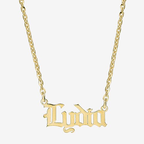 Womens 14K Gold Over Silver 16 Inch Name Necklace, One Size
