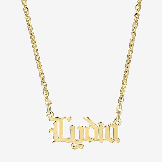 Womens 14K Gold Over Silver 16 Inch Name Necklace